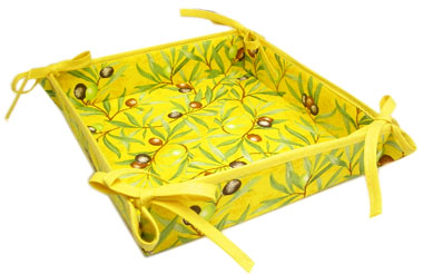 Provencal "coated" bread basket (olive2005. yellow)